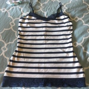 Express navy and white stripe tank top